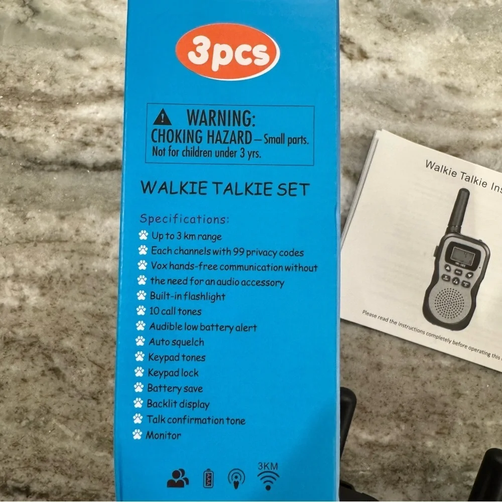 Kids Walkie Talkie Set - Blue, Green, Pink